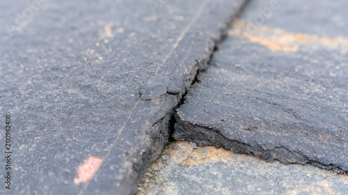 Crack in the insulation material: possible leak in the roof