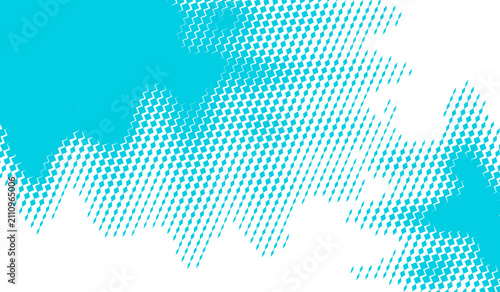 Zigzag halftone pattern with cyan and dark shapes on transparent background geometric abstract texture graphic