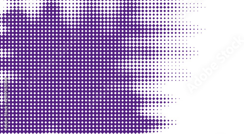 фотографія Purple dotted halftone pattern with diminishing density on transparent backgroun