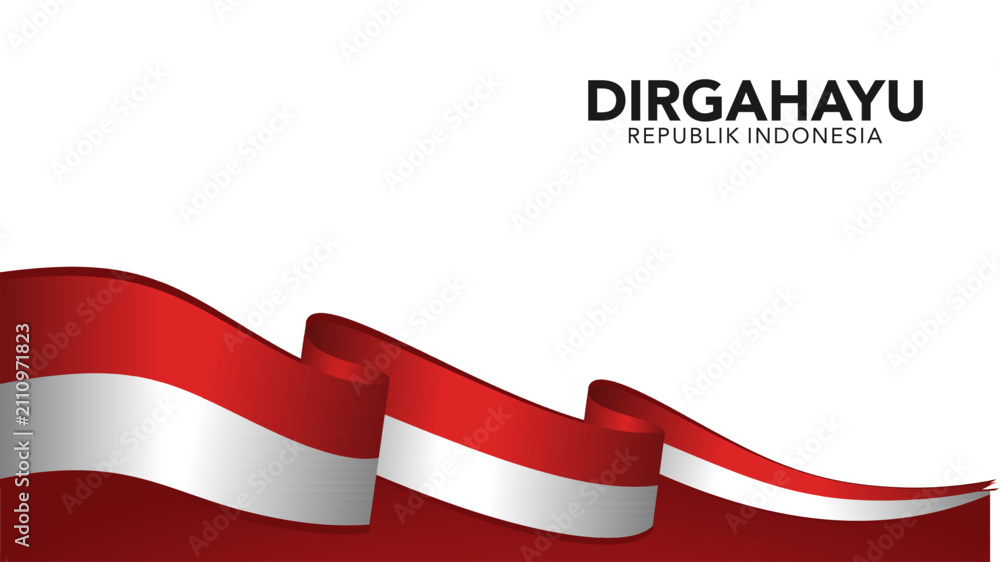 Fototapeta premium Flowing Indonesian Flag Independence Day Banner