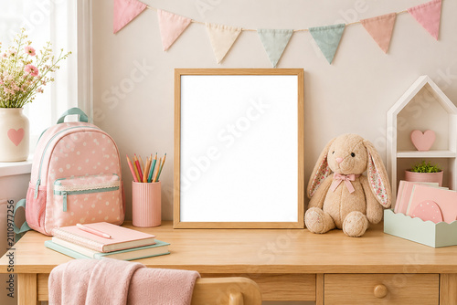 kids room with toys frame mockup
