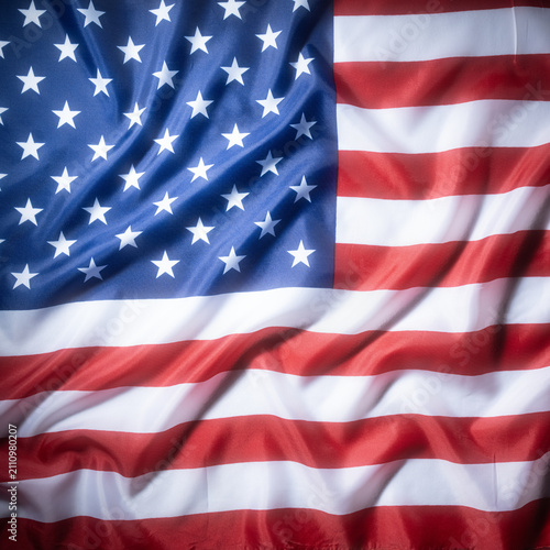 American flag with soft cinematic patriotic lighting