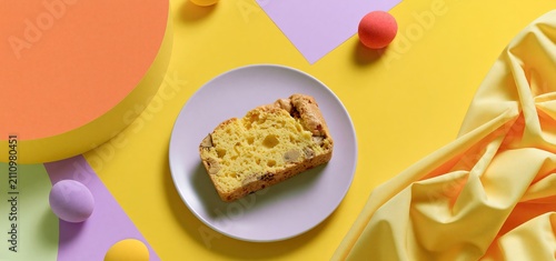 Golden blondie dessert showcased in a festive design with bright colors for Blonde Brownie Day promotion.