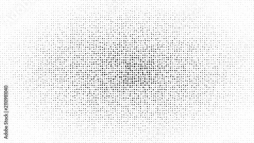 Canvas Print Square halftone pattern with black dots on a white background, featuring a centr