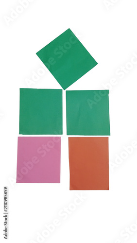 Colorful geometric shapes in a playful arrangement