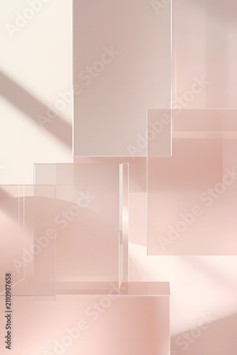 Minimalist Abstract Geometric Shapes with Soft Light and Shadow