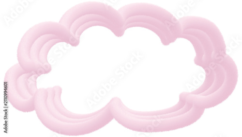 Soft Fluffy Cloud Frame with Transparent Background – Soft Pink