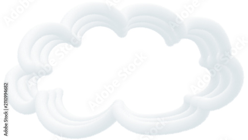 Soft Fluffy Cloud Frame with Transparent Background – White