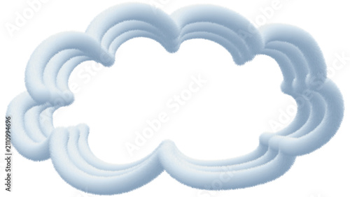 Soft Fluffy Cloud Frame with Transparent Background – Pale Blue