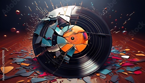 broken vinyl record