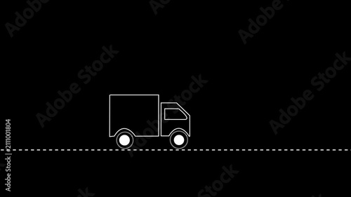 Shipping delivery truck icon, Free shipping service icon animation. Fast delivery icon, Motion graphics of car icon 4K Video