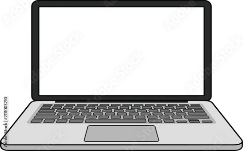 Realistic laptop mockup with blank screen isolated on white background, perspective laptop mock up different angles views
