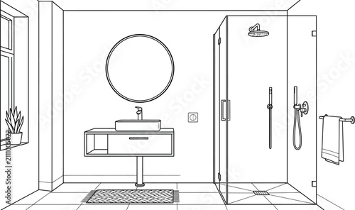 modern bathroom interior with toilet