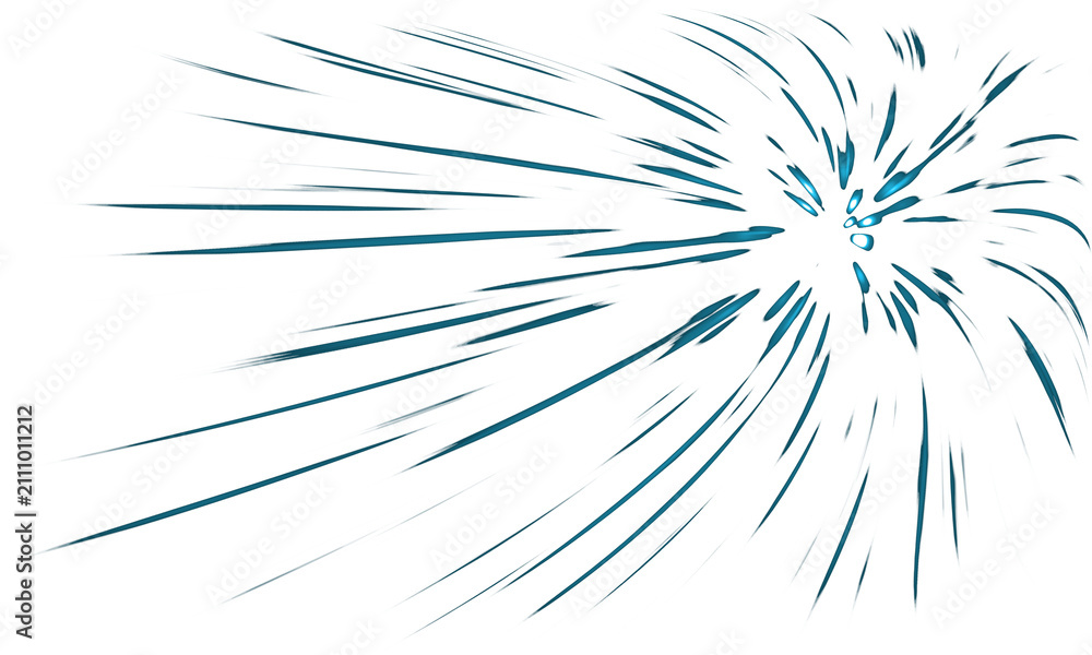 Obraz premium Abstract cyan and green light explosion burst with dynamic radial particle trails png asset