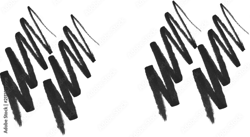Fototapeta premium Zigzag Scribble Brushes Vector Set - Hand Drawn Wavy Strokes