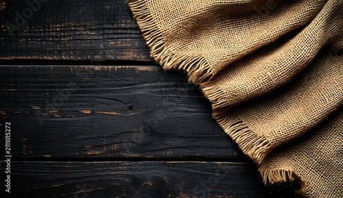 Country style mockup background with black wood and canvas