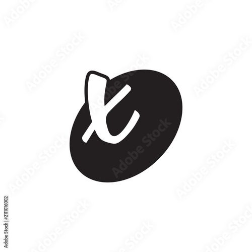 simple UNIQUE letter x negative space  on oval shape concept