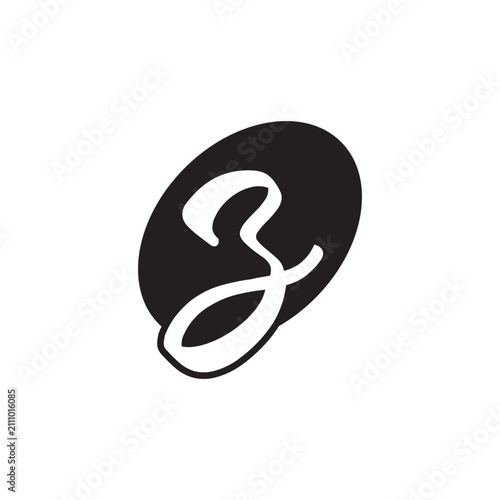 simple UNIQUE letter  z negative space  on oval shape concept