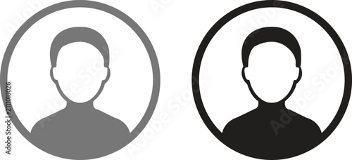 User profile icon set, avatar symbol, person sign, vector illustration