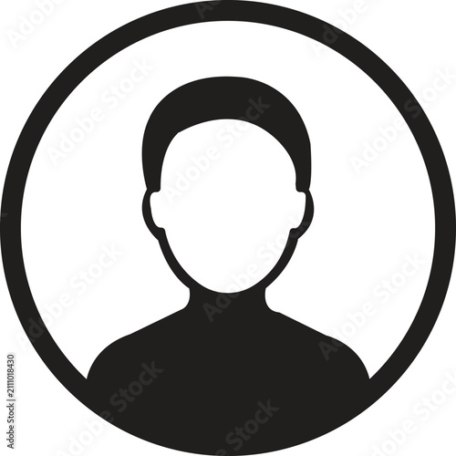 User profile icon, avatar symbol, person sign in a circle
