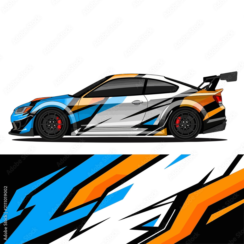 Fototapeta premium Racing Car Wrap Design