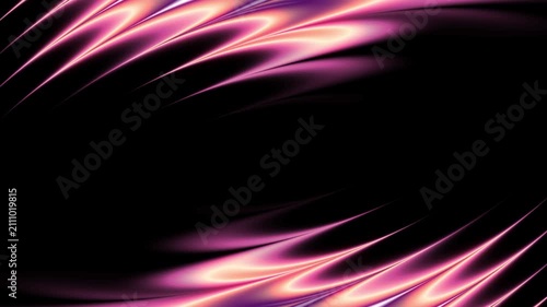 Glowing abstract neon pink waves fluid light dark smooth velvet satin texture background