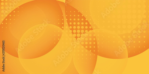 Abstract Orange Geometric Circle Background with Halftone Pattern