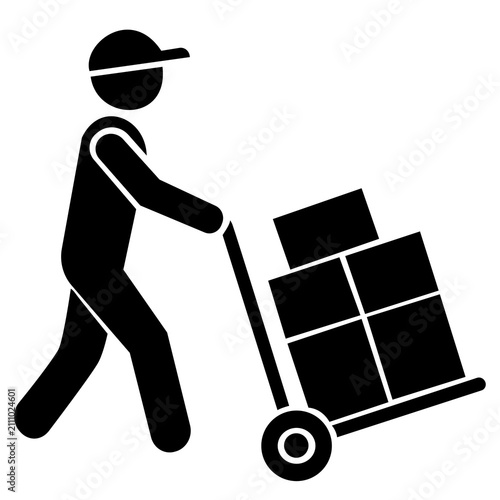 silhouette of a delivery man