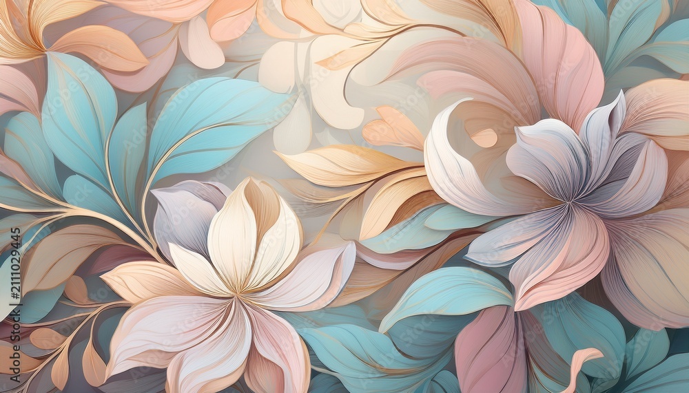 Fototapeta premium elegant floral pattern in soft pastel colors