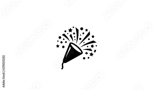 Foto Party popper icon celebration festive events and announcement graphics