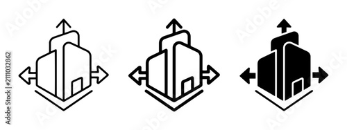 Building Dimensions Icons, Architectural Scale Symbols, Property Size Indicators