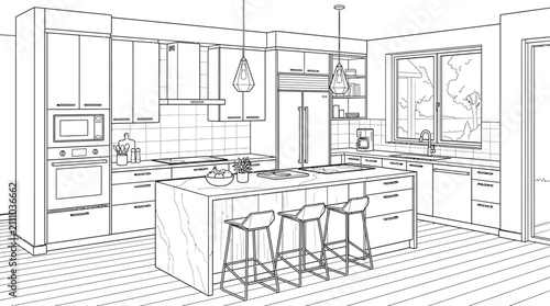 modern kitchen interior