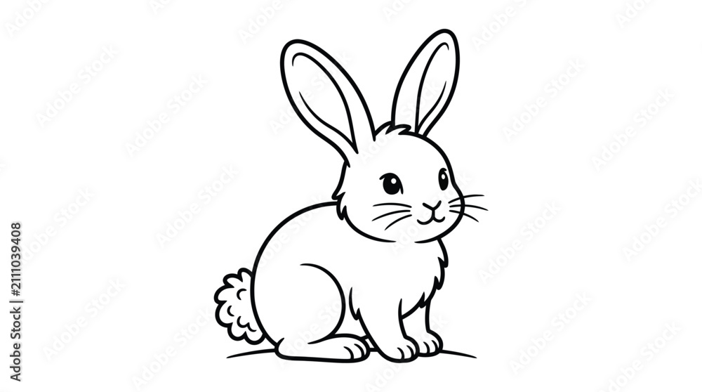 Fototapeta premium vector illustration of a rabbit with white background