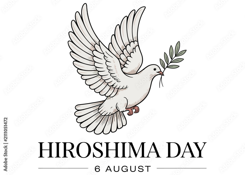 Fototapeta premium Hiroshima Day Peace and Remembrance Vector Illustration
