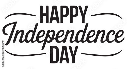 Foto Independence Day text is presented in a strong and balanced typeface enclosed by classic curved strokes to offer a versatile and timeless option for patriotic event marketing and invitations