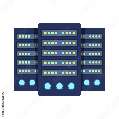 Cloud storage icon in flat style. Server database vector illustration on isolated background. Data center sign business concept.