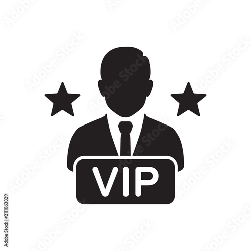 VIP Customer Icon Vector Flat Style Premium Membership Exclusive Service Symbol