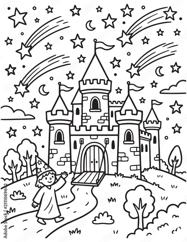 Fototapeta premium Castle coloring pages