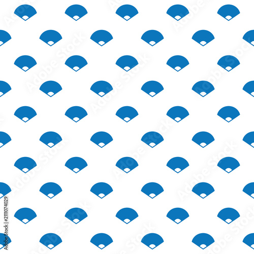 Folding Fans Seamless Pattern-Blue