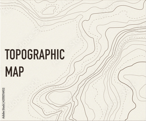Vector topographic map patterns, topography line map. Vintage style.