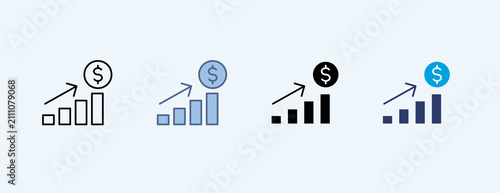 Gain Multiple Icon Illustration Vector