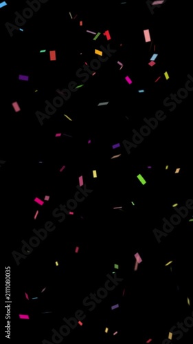 Confetti particle animation. Mobile-friendly. Perfect for Reels, Stories, and all social media platforms. Vertical video with transparent alpha channel ProRes 4444.