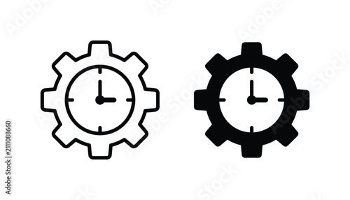 Time management icon. Time management glyph and line icon. Time management marketing icon.