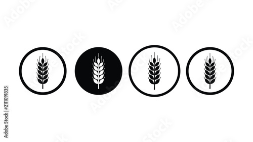 Foto Four wheat sheaf icons in circles