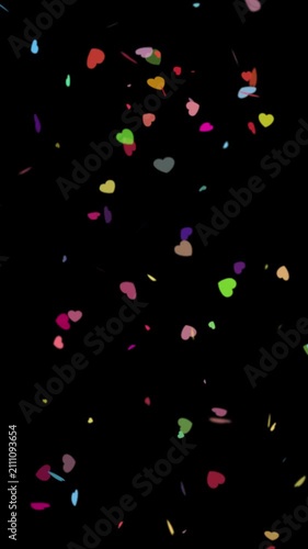 Confetti particle animation. Mobile-friendly. Perfect for Reels, Stories, and all social media platforms. Vertical video with transparent alpha channel ProRes 4444.