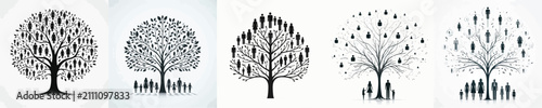 Canvas Print Family Tree Vector Illustration