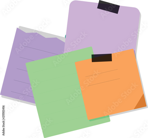 Assortment of vibrant sticky notes in various colors and arrangements, offering versatile design elements for creative projects and visual organization.