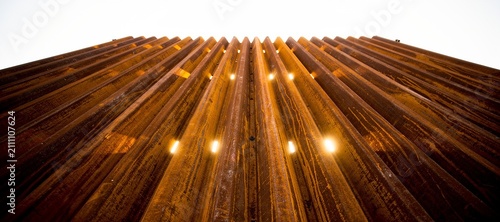 Rusted Corrugated Metal Sheets Industrial Burnt Orange Texture