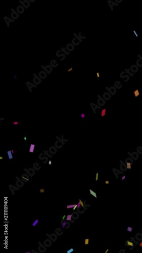 Confetti particle animation. Mobile-friendly. Perfect for Reels, Stories, and all social media platforms. Vertical video with transparent alpha channel ProRes 4444.