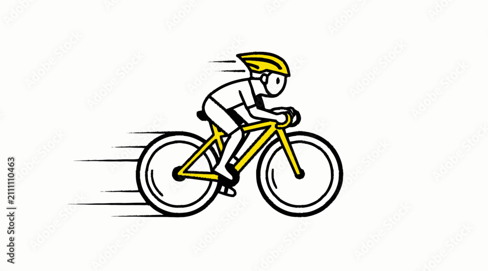 Fototapeta premium Professional cyclist racing at high speed with motion